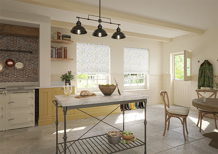 Floral Whimsy, Burnt Yellow - Twist&Fit Roman Blind - Image 6
